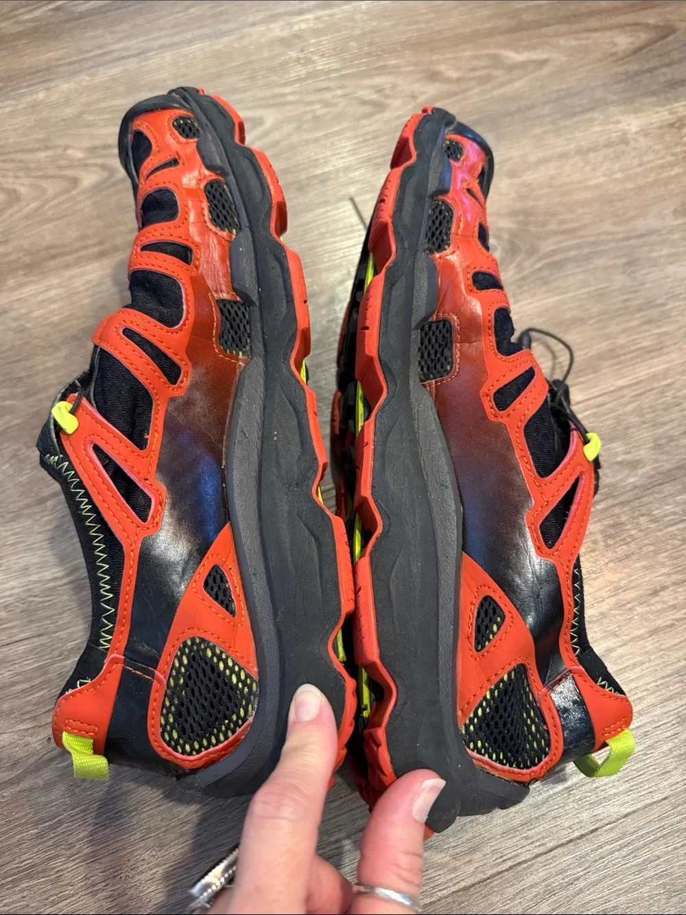 Salomon RX Gecko Mesh Slip On Shoe in Black and Orange Size 10.5
